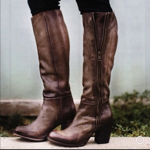 FREEBIRD By Steven Beau Stone Brown Leather Riding Boots Women's Size 8